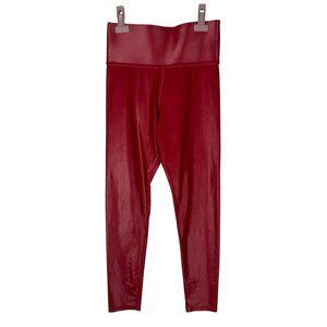 Carbon38 S Red Takara Shine High-Waisted Leggings Tummy Control Athletic